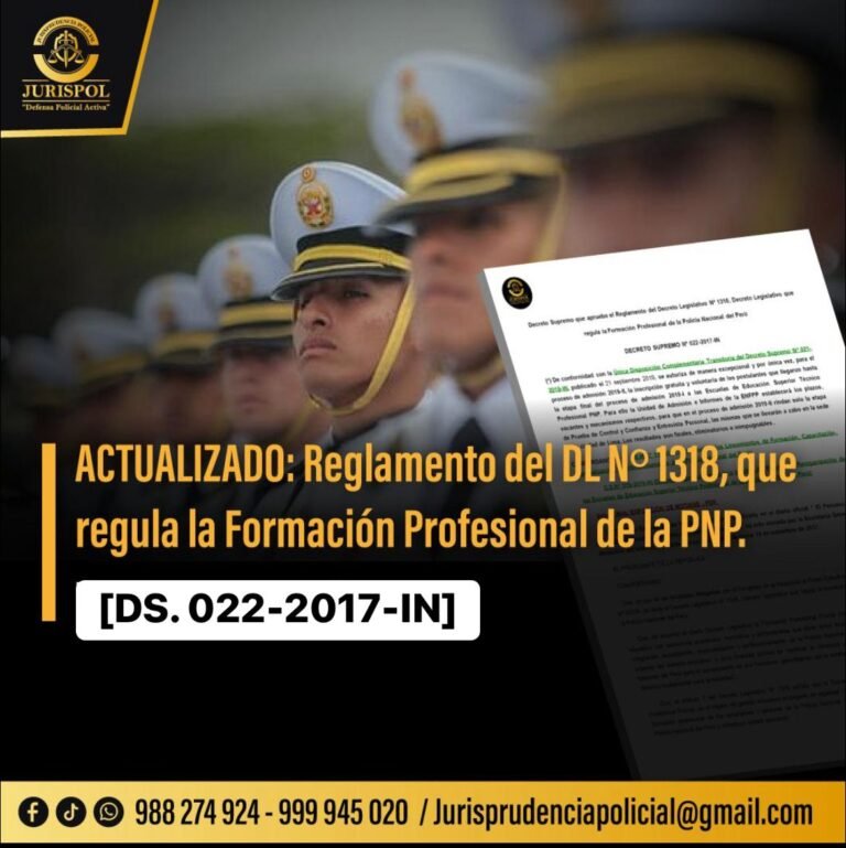 Reglamento del DL 1318, que regula la formación profesional de la PNP [DS 022-2017-IN]