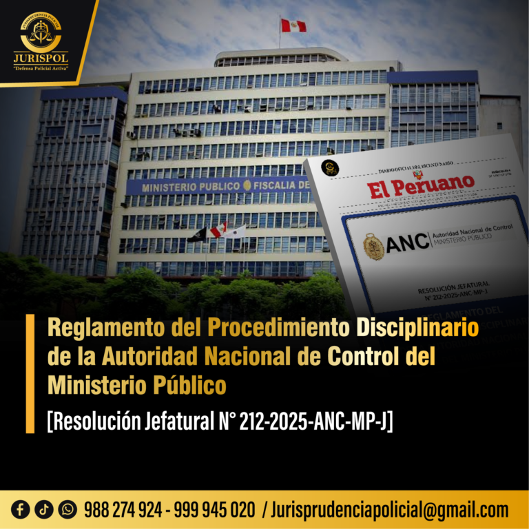 Reglamento del Procedimiento Disciplinario de la Autoridad Nacional de Control Del Ministerio Público - RJ 212-2025-ANC-MP