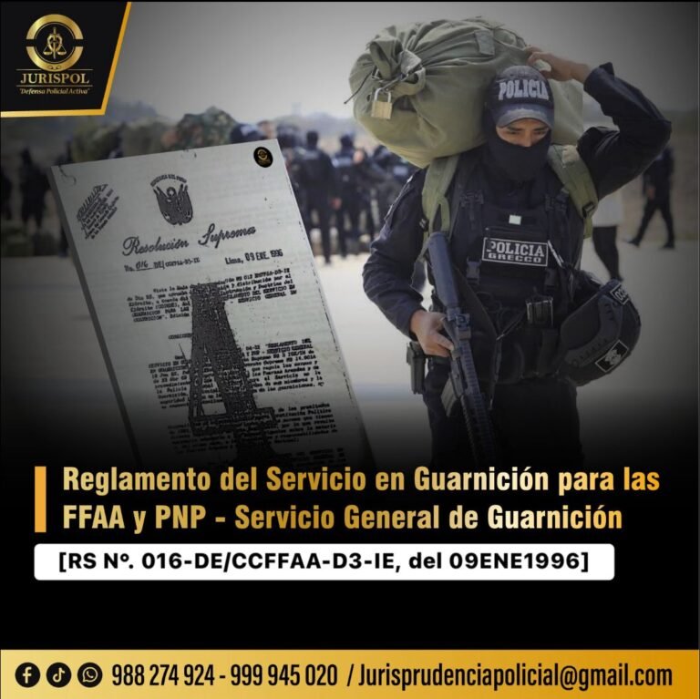 Reglamento del Servicio en Guarnición para la PNP y FFAA [RS 016-DE/CCFFAA-D3-IE]