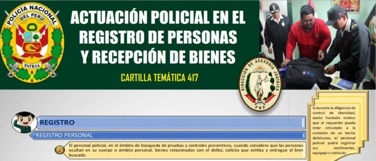 Actuación Policial en el Registro de Personas y Recepción de bienes [Cartilla Temática 417-2020]