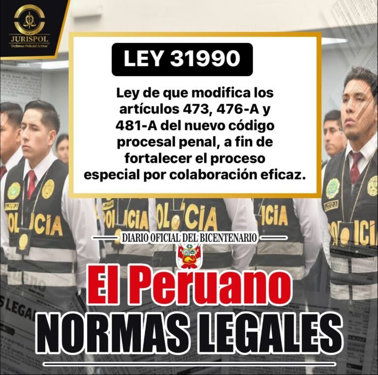 Ley 31990: Ley que modifica los artículos 473, 476-A y 481-A del Nuevo Código Procesal Penal