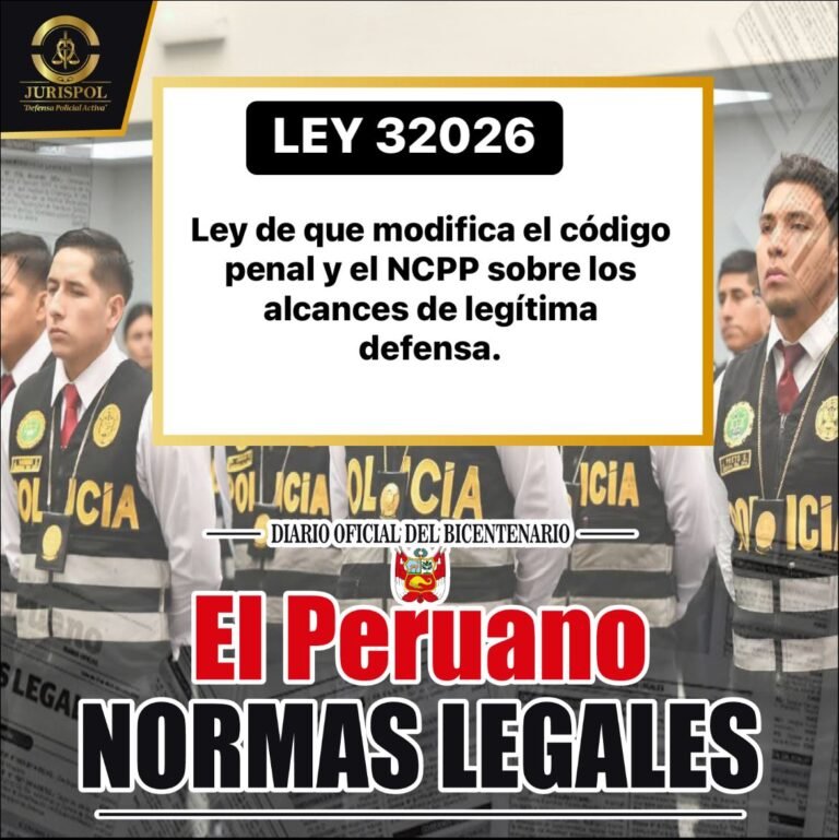 Ley 32026: Ley que modifica el CP, DL 635 y el NCPP, DL 957, sobre los alcances de la legítima defensa