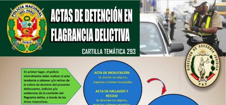 Cartilla temática 293-2023: Actas de detención en flagrancia delictiva y orden de las actas