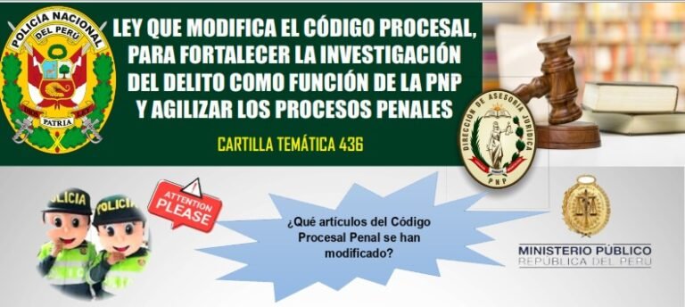 Cartilla Temática 436-2024: Ley 32130 que modifica el CPP para fortalecer la investigación del Delito