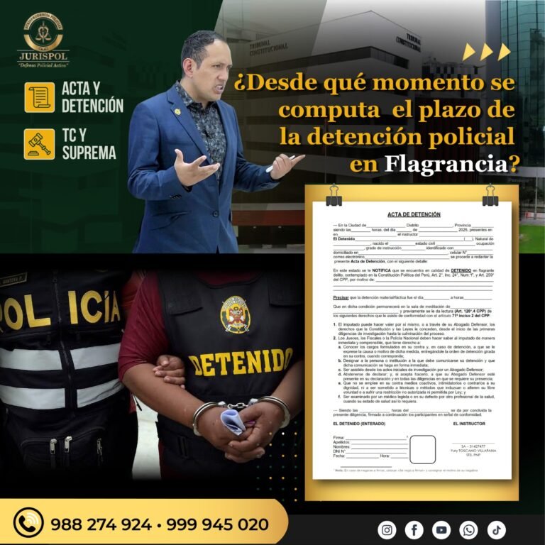 ¿Desde qué momento se computa el plazo de la detención policial en flagrancia?