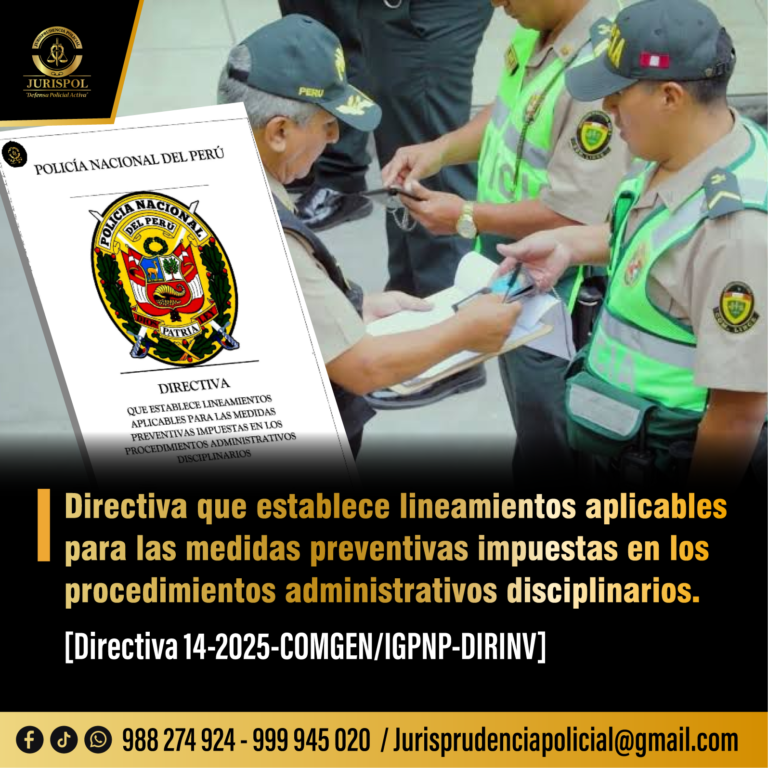 Directiva que establece lineamientos aplicables para las medidas preventivas impuestas en los procedimientos administrativos disciplinarios
