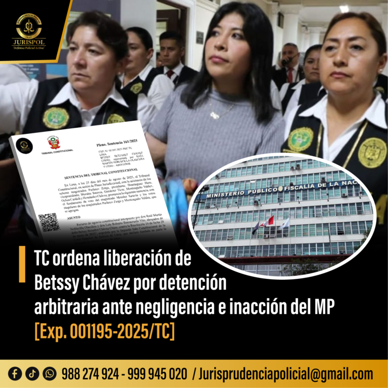 TC ordena liberación de Betssy Chávez por detención arbitraria ante negligencia e inacción del MP [Exp. 001195-2025/TC]