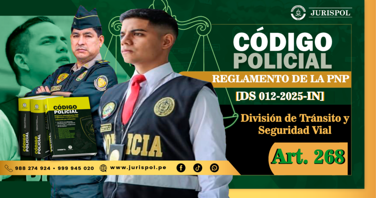 Artículo 268. División de Tránsito y Seguridad Vial.- Reglamento de la Ley de la PNP [DS 012-2025-IN]