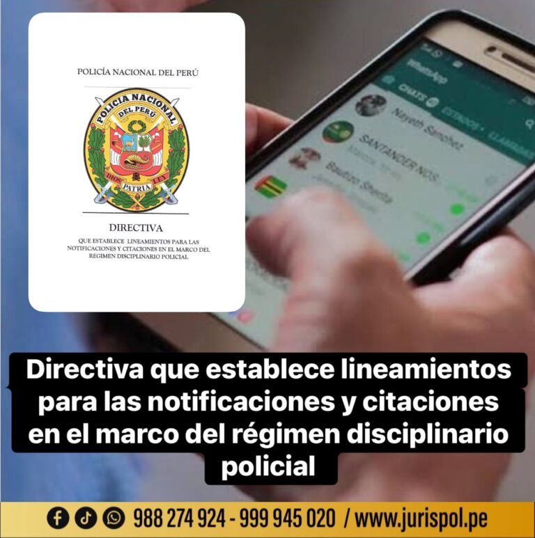 Directiva que establece lineamientos para las notificaciones y citaciones en el marco del régimen disciplinario policial  [Directiva 28-2025-COMGEN/IGPNP-DIRINV]