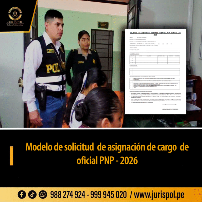 Modelo de solicitud de asignación de cargos de oficiales PNP – para el año 2026