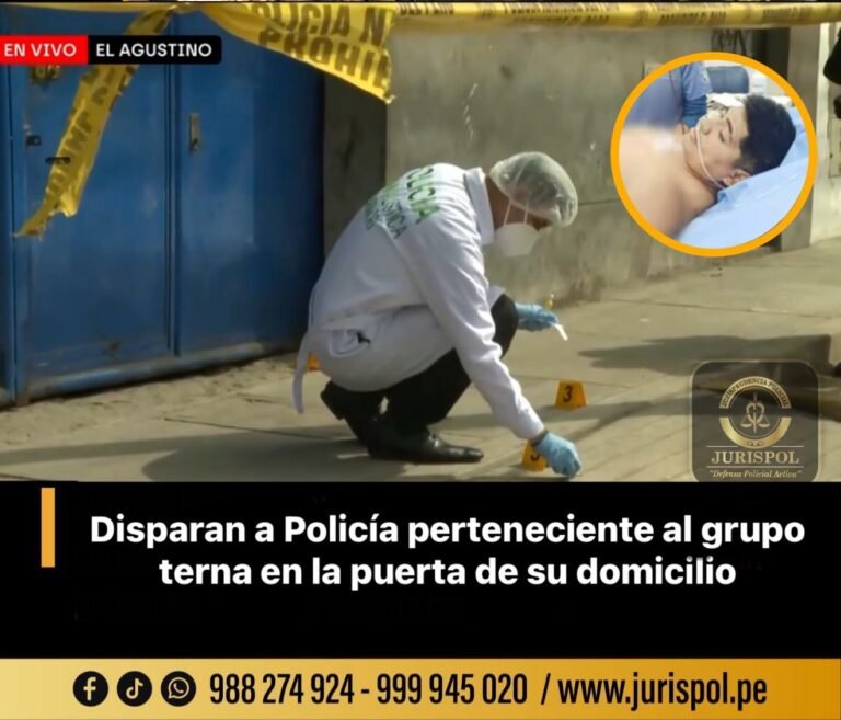 Disparan por la espalda a policía del grupo terna, en la puerta de su casa
