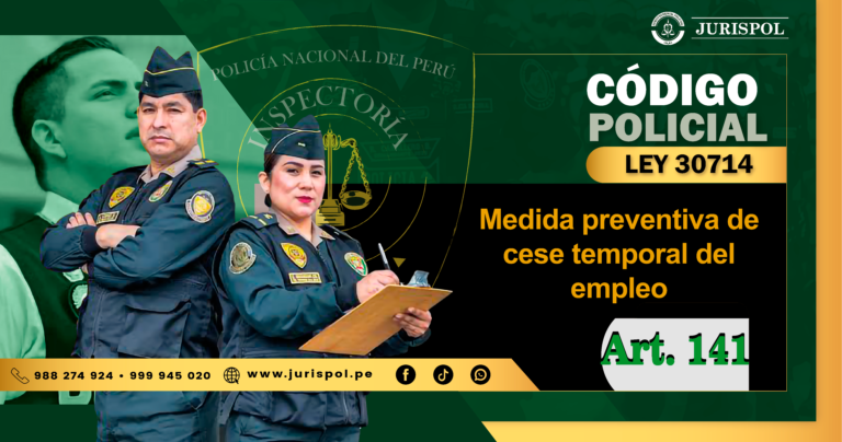 Artículo 141 del Reglamento de la Ley 30714.- Medida preventiva de cese temporal del empleo