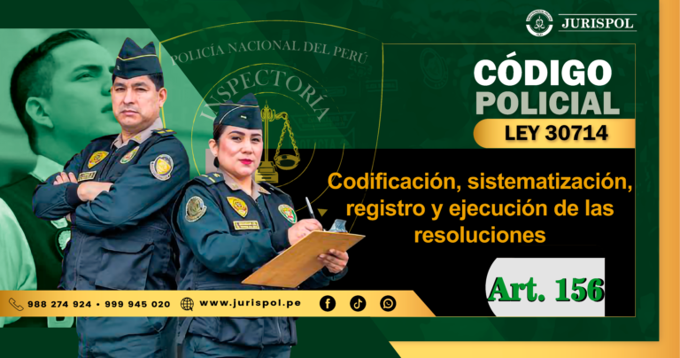 Artículo 156 del Reglamento de la Ley 30714.- Codificación, sistematización, registro y ejecución de las resoluciones