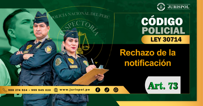 Artículo 73 del Reglamento de la Ley 30714.- Rechazo de la notificación