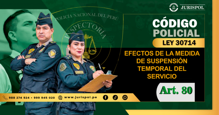 Artículo 80 de la Ley 30714. Efectos de la medida de suspensión temporal del servicio