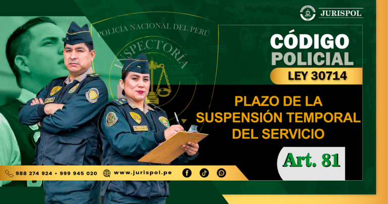 Artículo 81 de la Ley 30714. Plazo de la suspensión temporal del servicio