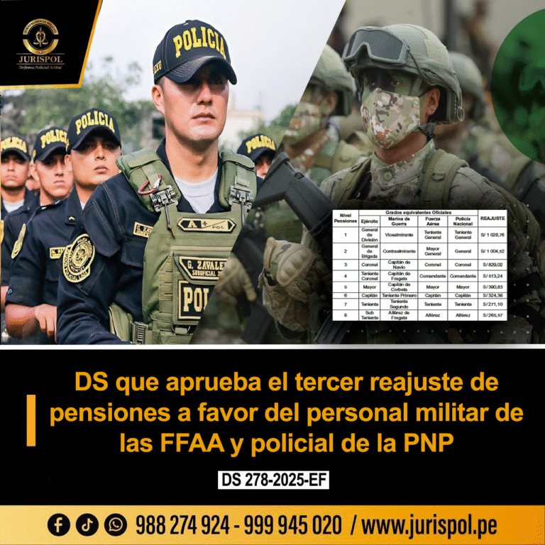DS que aprueba el tercer reajuste de pensiones a favor del personal militar de las FFAA y policial de la PNP [DS 278-2025-EF]