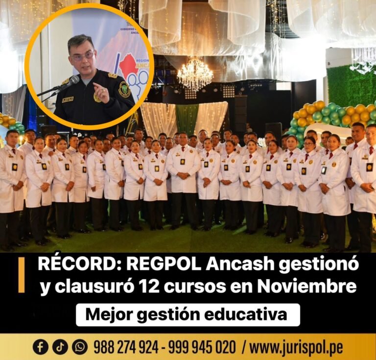 RÉCORD: Región Policial Ancash gestionó y clausuró exitosamente12 cursos Institucionales en el mes de Noviembre