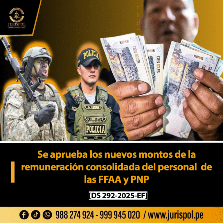 Se aprueba los nuevos montos de la remuneración consolidada del personal  de las FFAA y PNP [DS 292-2025-EF]