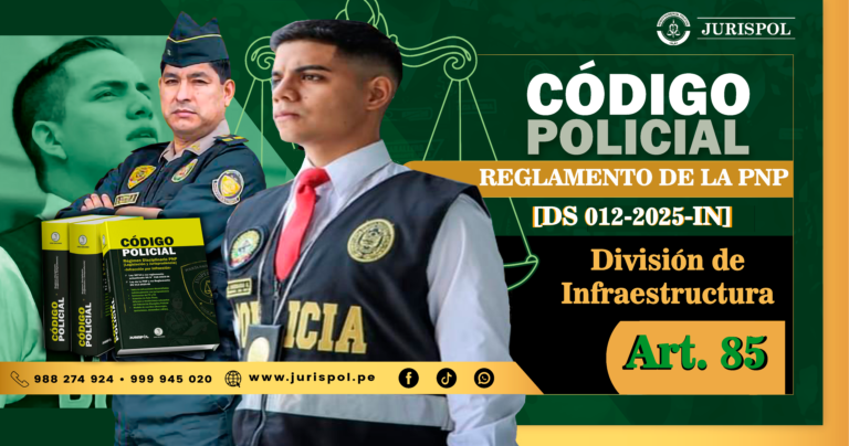 Artículo 85. División de Infraestructura.- Reglamento de la Ley de la PNP [DS 012-2025-IN]