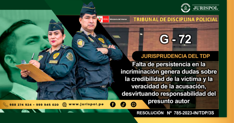 G-72.- Falta de persistencia en la incriminación genera dudas sobre la credibilidad de la víctima y la veracidad de la acusación, desvirtuando responsabilidad del presunto autor