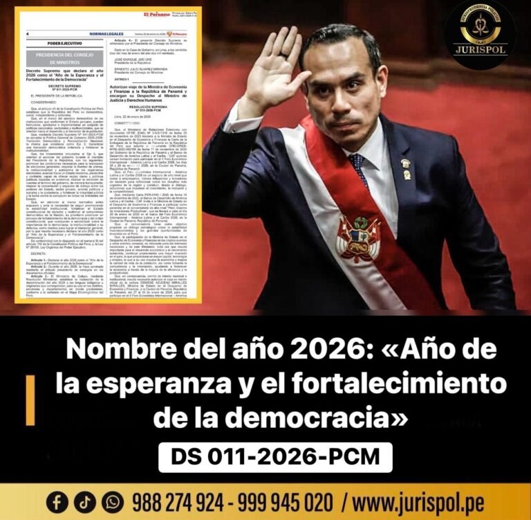 Nombre del año 2026 «Año de la esperanza y el fortalecimiento de la democracia» [DS 011-2026-PCM]