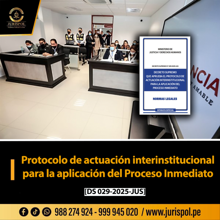 Protocolo de actuación interinstitucional para la aplicación del Proceso Inmediato [DS 029-2025-JUS]