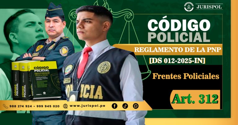 Artículo 312. Frentes Policiales.- Reglamento de la Ley de la PNP [DS 012-2025-IN]