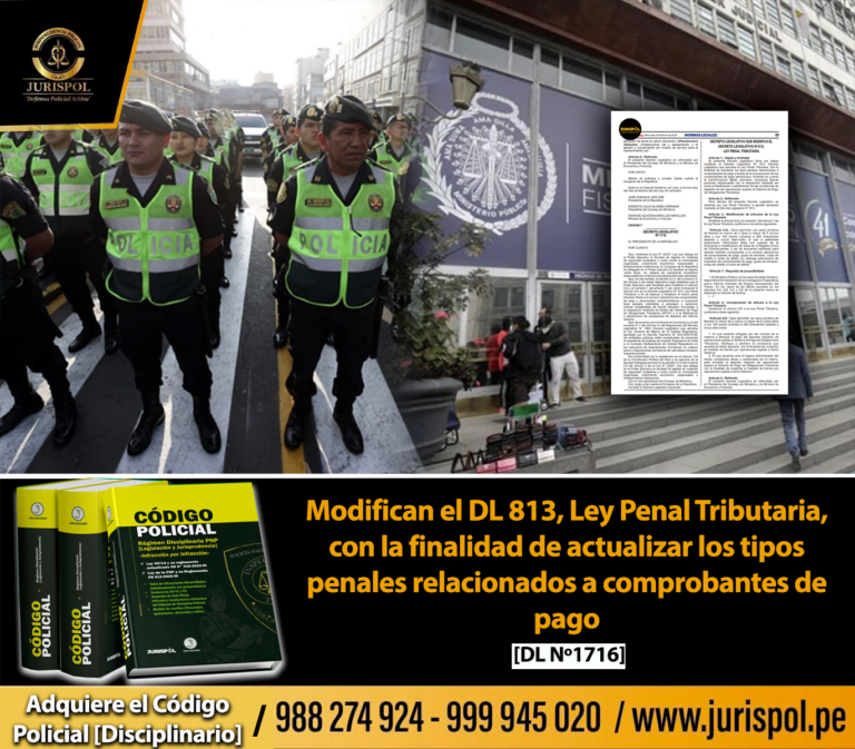 Modifican el DL 813, Ley Penal Tributaria, con la finalidad de actualizar los tipos penales relacionados a comprobantes de pago [DL 1716]