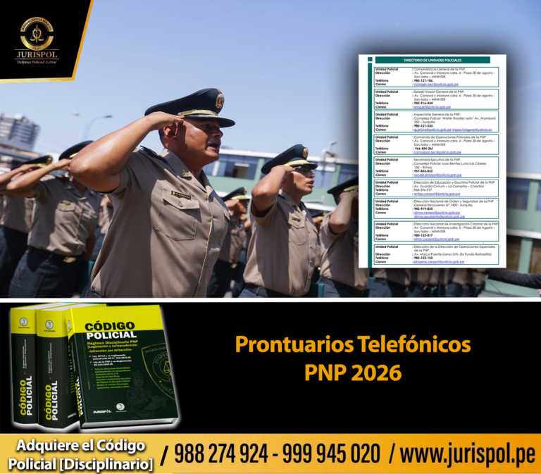 Prontuarios y directorios telefónicos PNP 2026