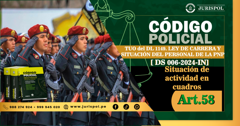 Artículo 58. Situación de actividad en cuadros.- TUO de la Ley de la carrera y situación del Personal PNP [DS 006-2024-IN]