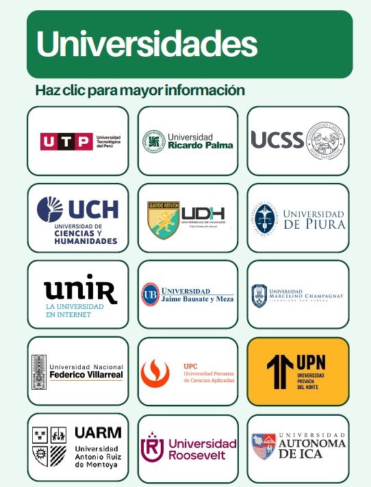 Universidades. Guía de convenios de bienestar PNP 2026