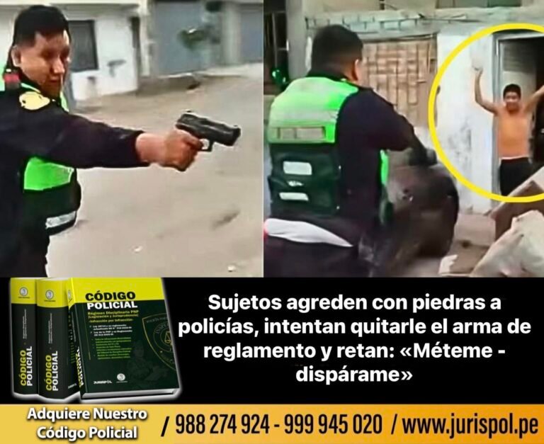 Sujetos agreden a policías, intentan sustraer el arma y retan «Méteme, dispárame»