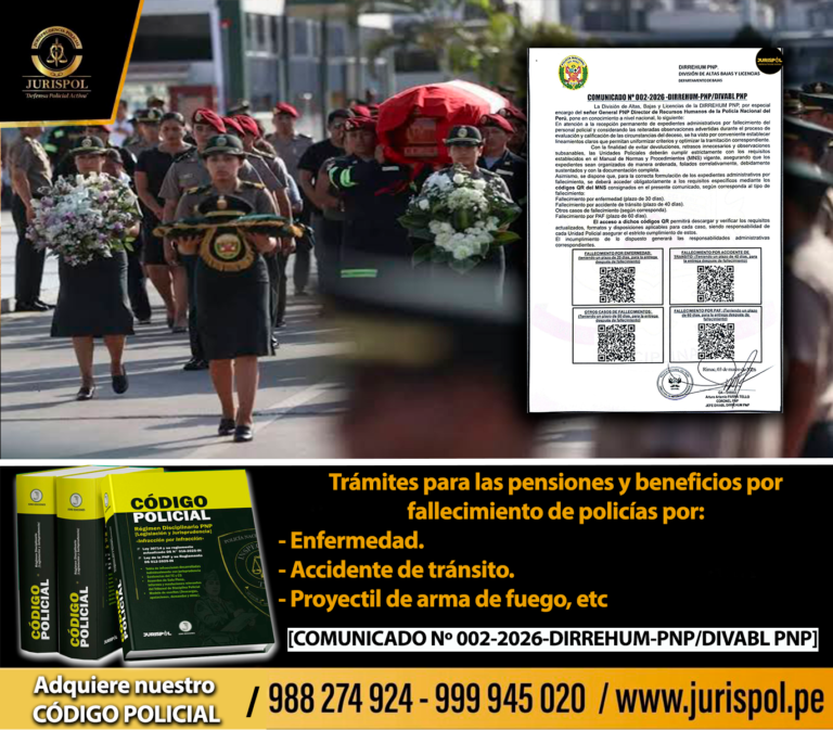 Formatos para la tramitación de pensiones y beneficios por fallecimiento [Comunicado 002-2026-DIRREHUM-PNP/DIVABL PNP]